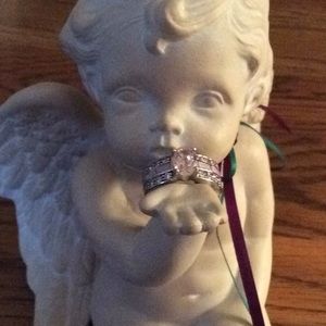 Lab created Opal and pink Sparkly ring